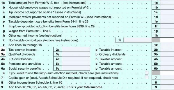 IRS form 1040